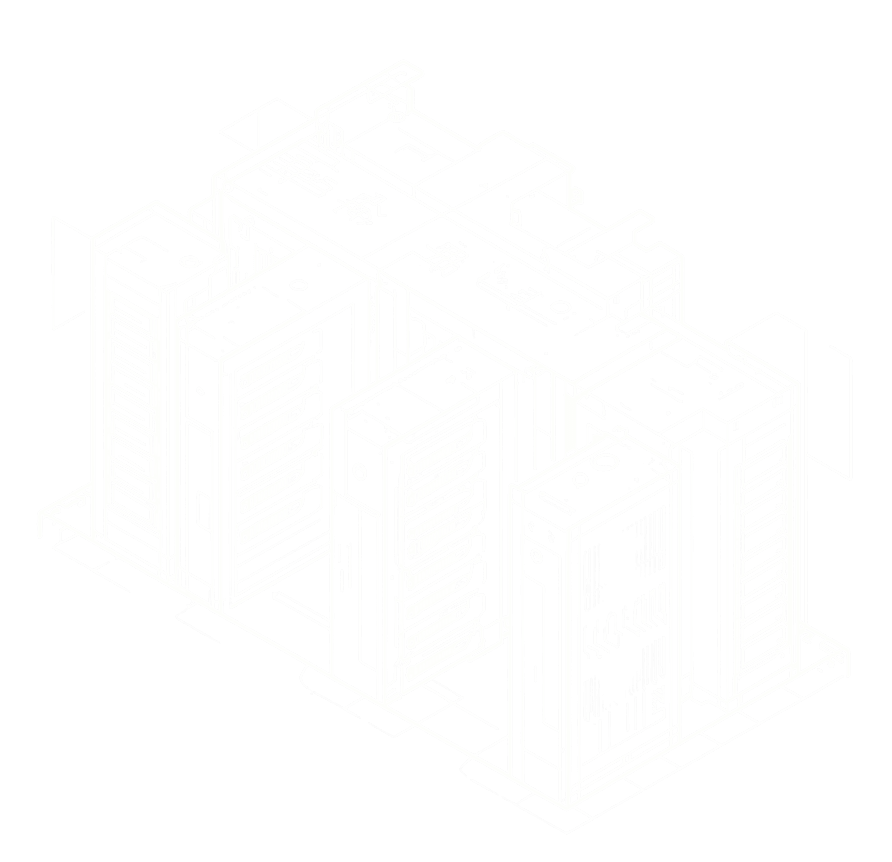 Illustration of server racks in a data center