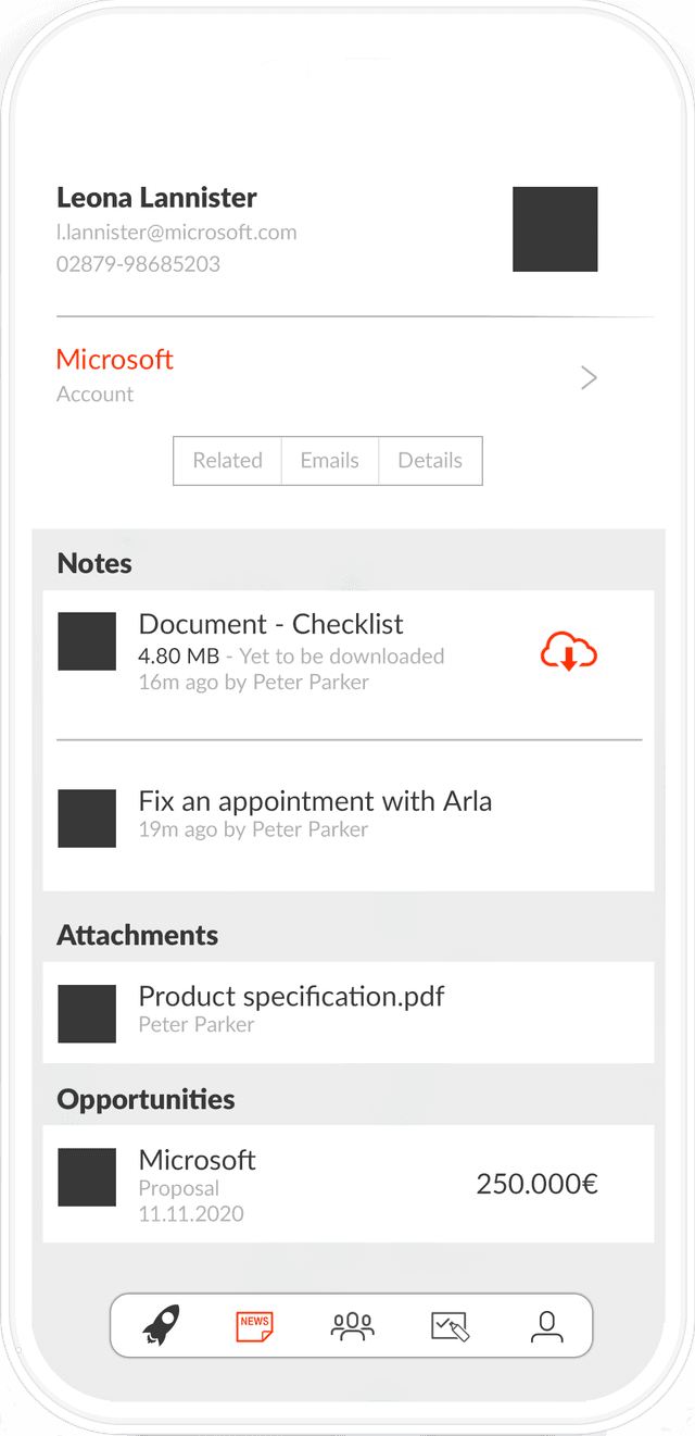 Screenshot: Beispiel einer Integration eines Drittsystems auf dem Handy
