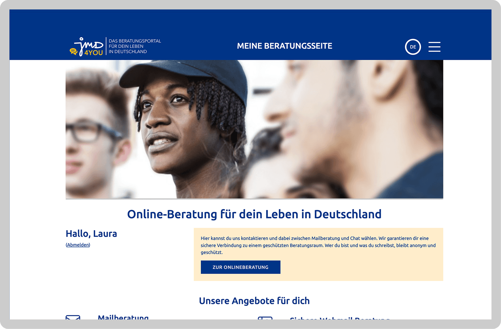 Jugendmigrationsdienste desktop website images 1